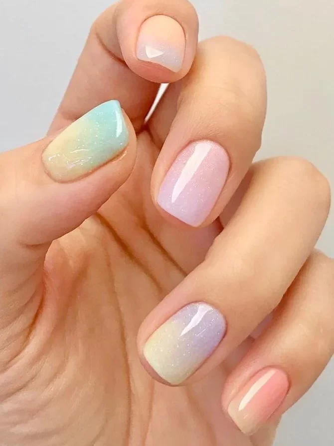 Summer Rainbow Nails