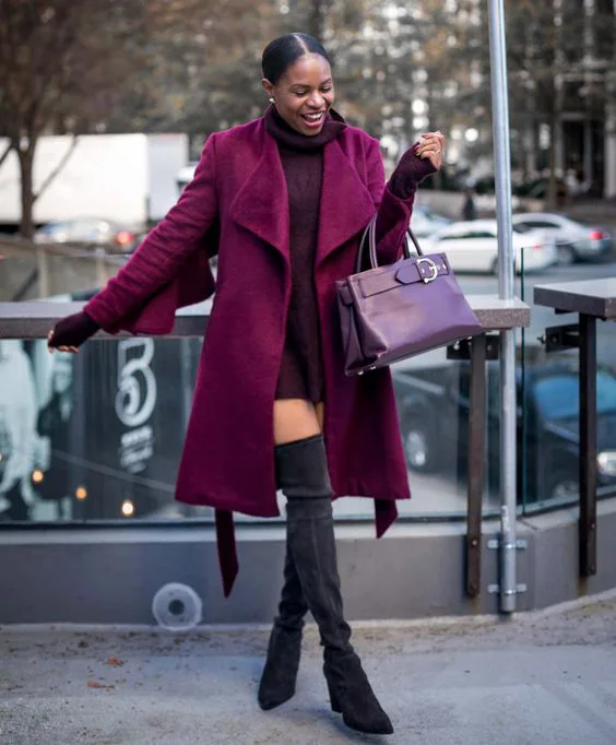 Burgundy outfit