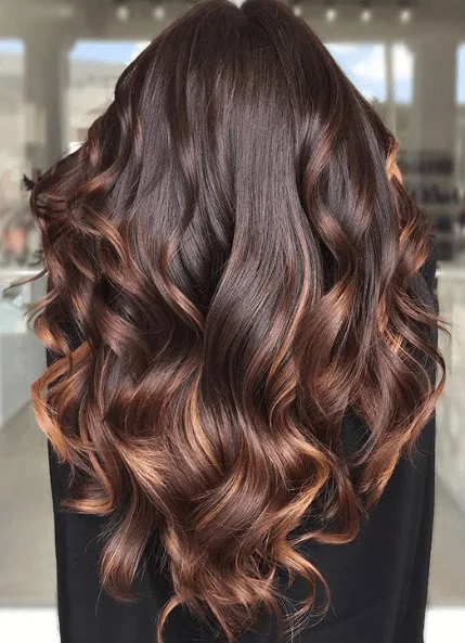 Warm Brown with Caramel Balayage