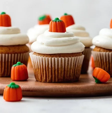 Pumpkin Muffins with Cream Cheese Frosting