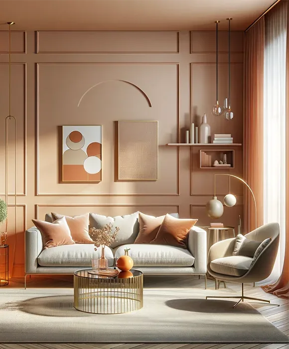 Interior Design with Apricot Crush color