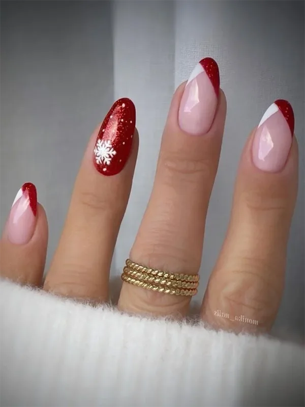 Snowflake christmas nails