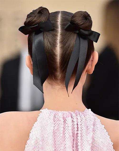 Space Buns with Ribbon Wraps