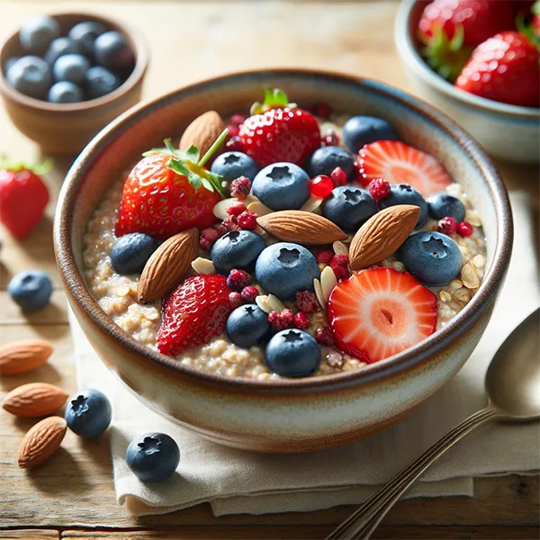 Oatmeal with Nuts and Fruit for healthy breakfast