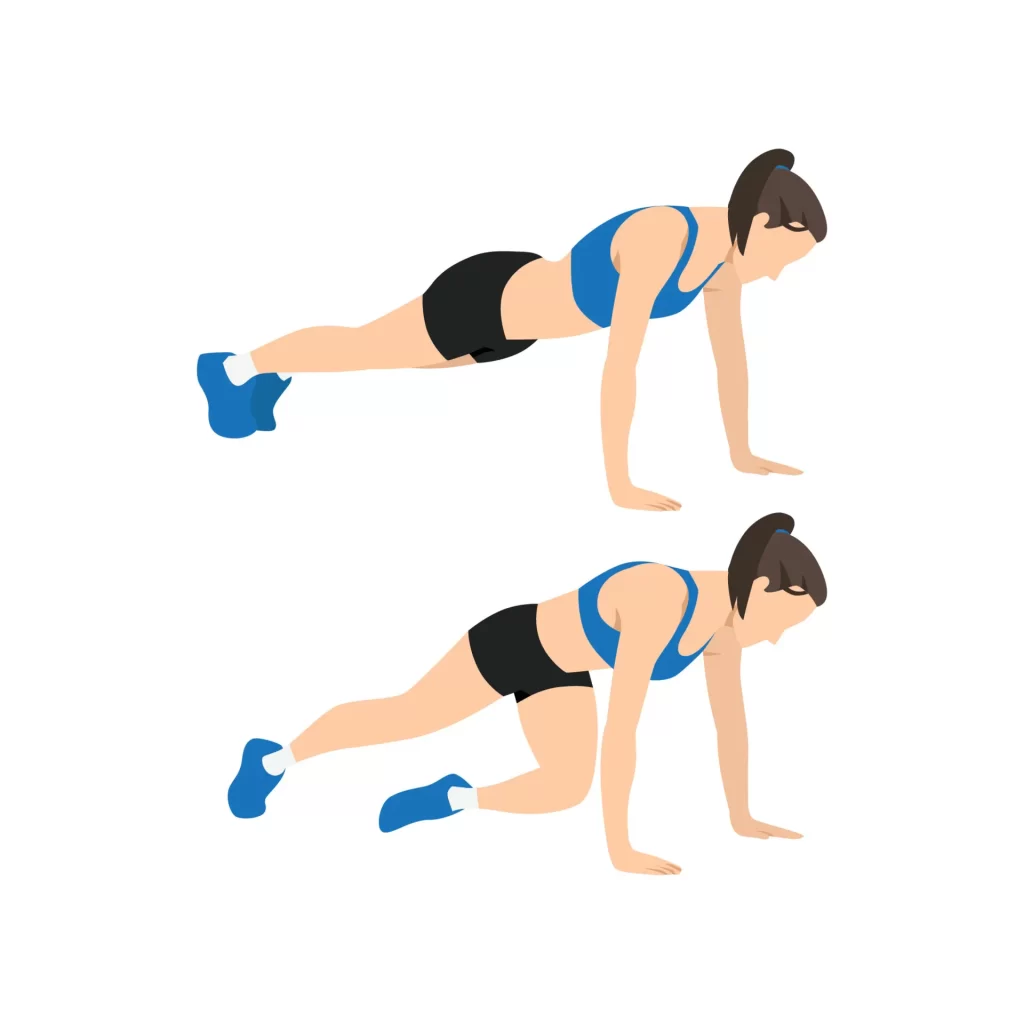 a woman doing Mountain Climbers