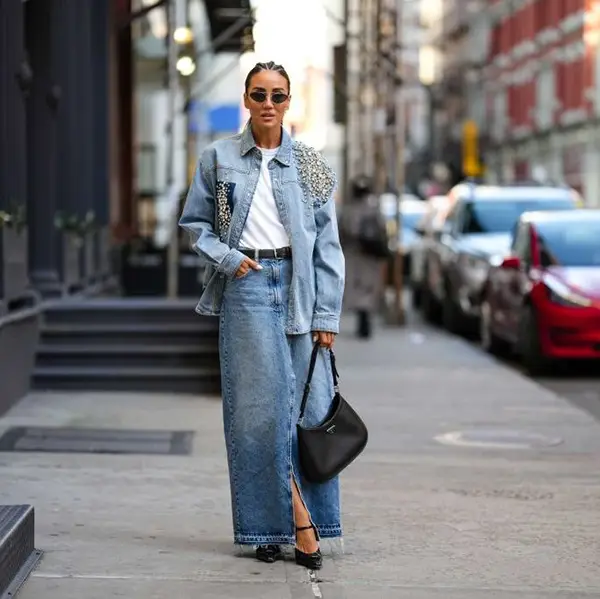 Denim Maxi Skirt 