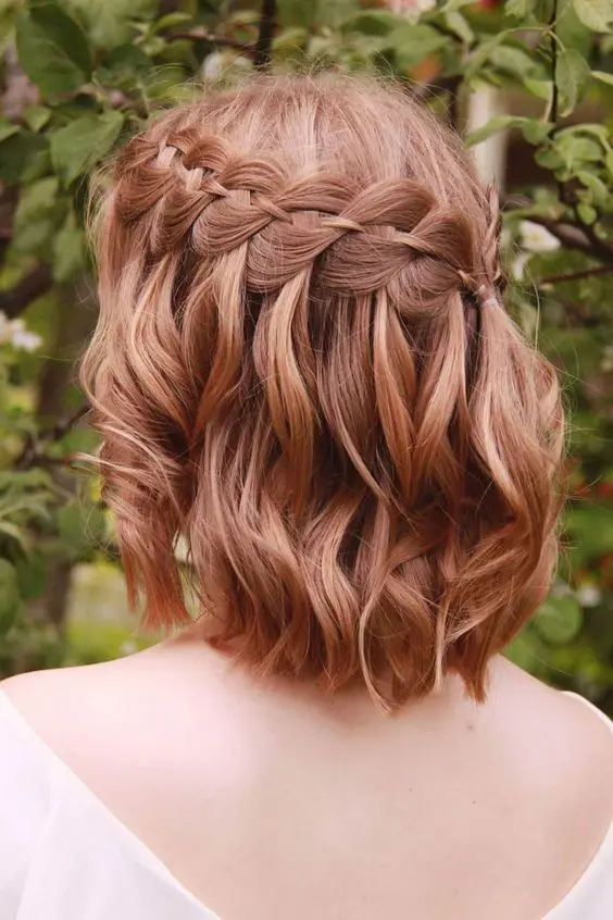 Wavy Bob with Waterfall Braid