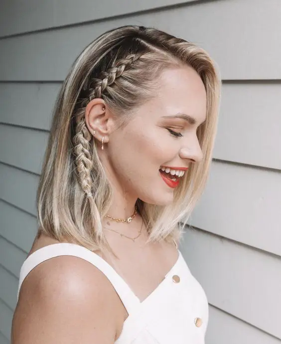 one-side braid for short hair