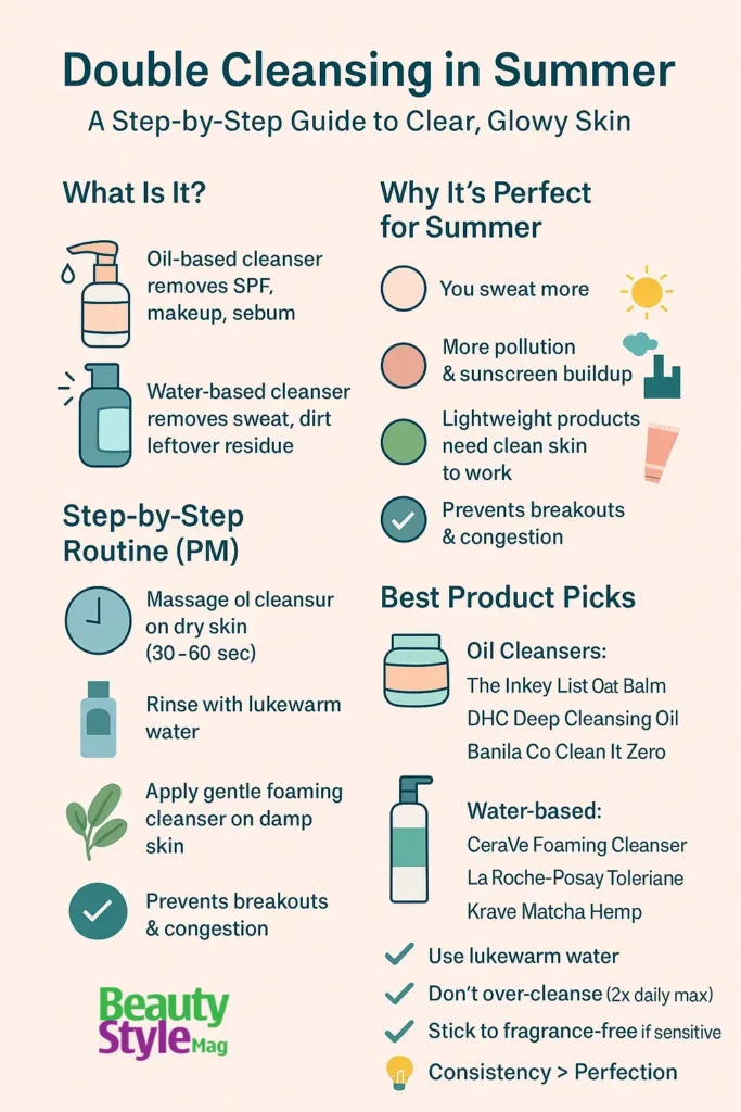 Double Cleansing in Summer infographic