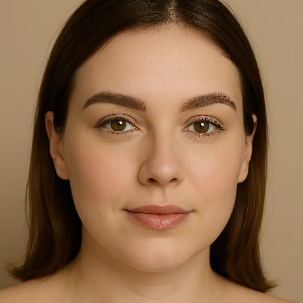 Softly curved, fuller eyebrows to balance a square jawline