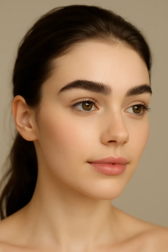 Baby brows trend 2025 with faded front and soft airy arch